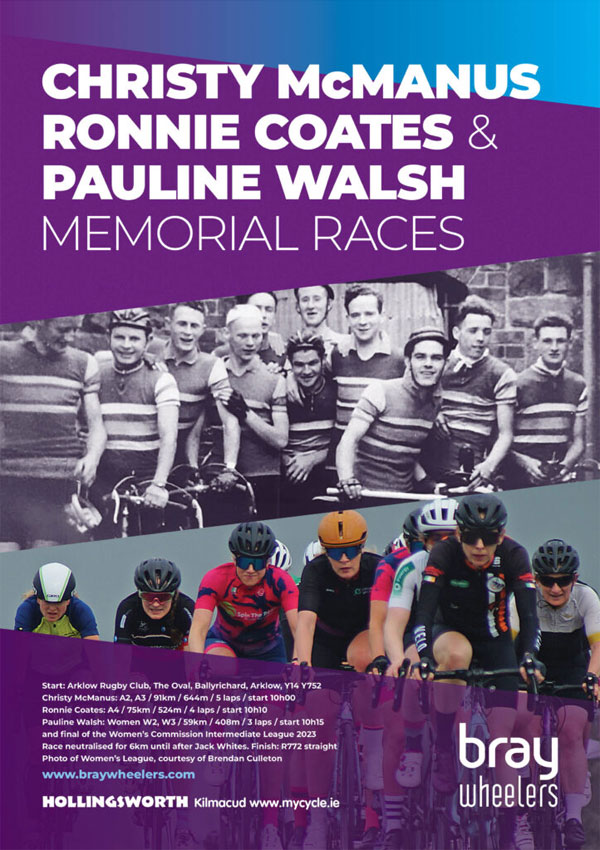 CLICK HERE for details about the 2024 Christy McManus, Ronnie Coates & Pauline Walsh memorial races